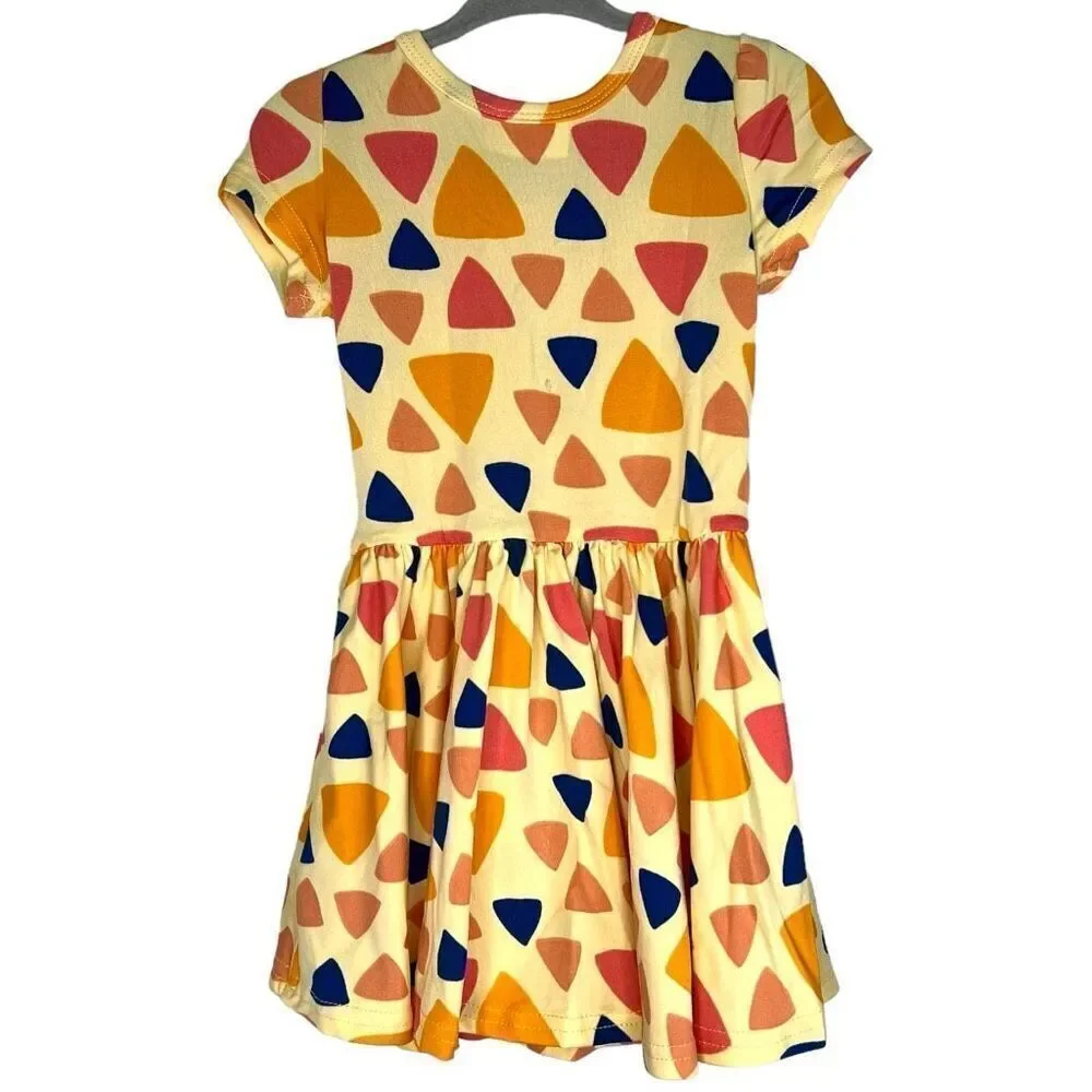 NEW Dot Dot Smile Yellow Abstract Cap Sleeve Dress 12-24M